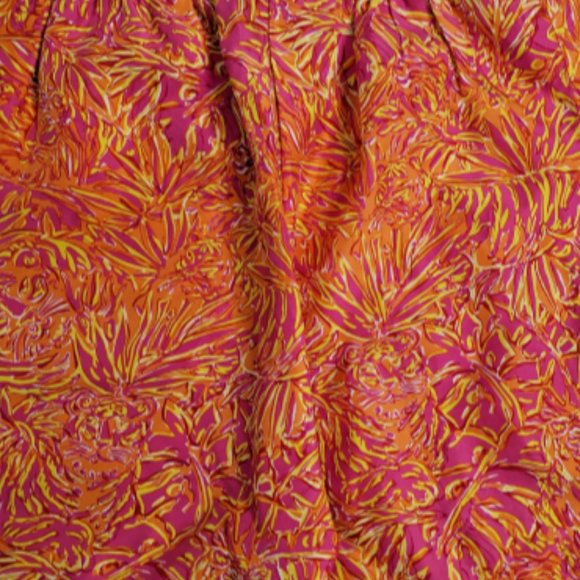 Lilly Pulitzer Vintage Orange and Pink Print Silk Pants S - Picture 7 of 8